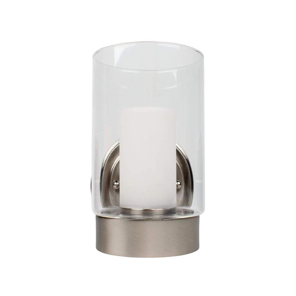 front view of led candle wall light on white background