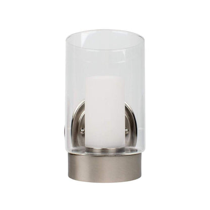 front view of led candle wall light on white background