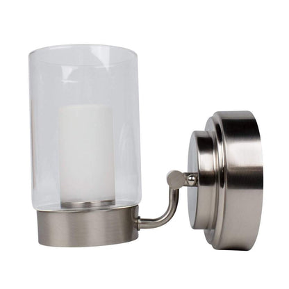 side view of led candle wall light