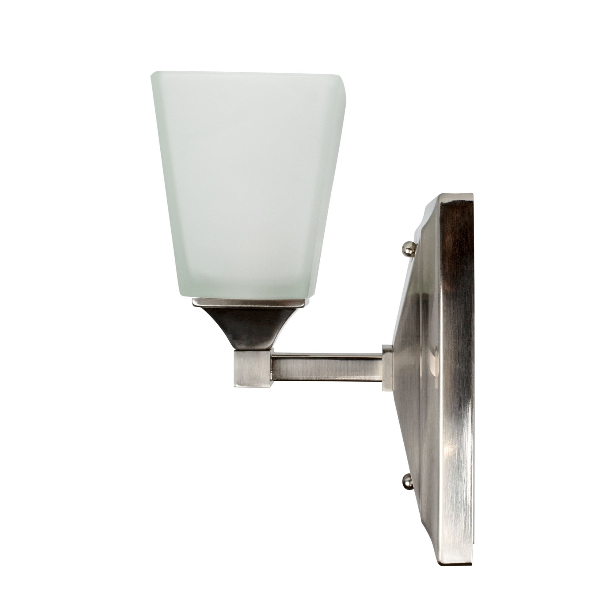 side view of traditional led wall sconce on white background