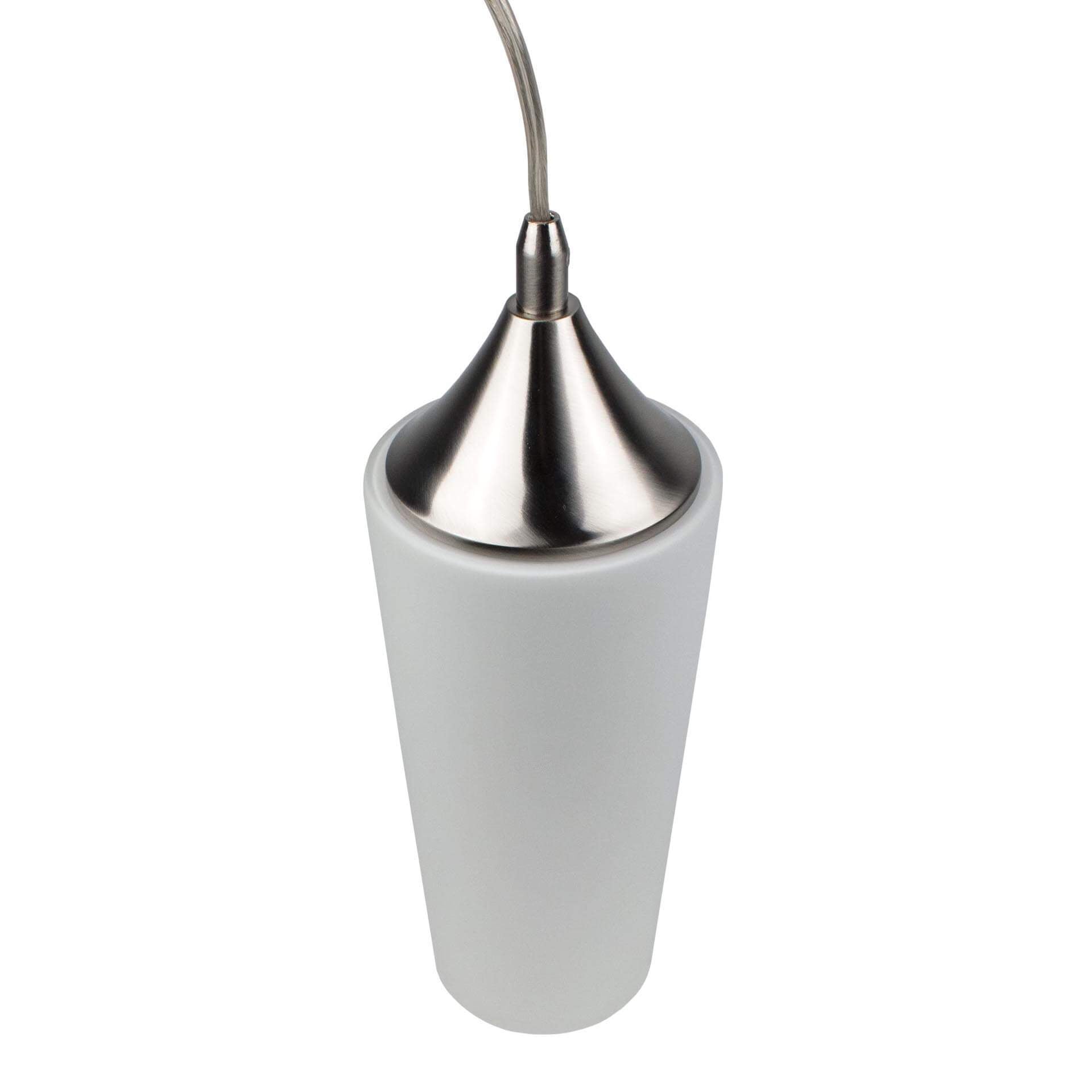 top view of brushed nickel pendant light