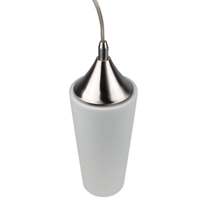 top view of brushed nickel pendant light