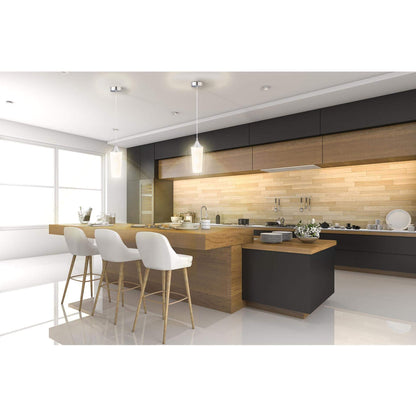 pendant lights in use above a kitchen island