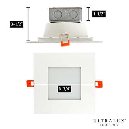 dimensions of square recessed led downlight