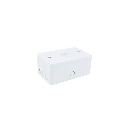 back view of junction box on white background